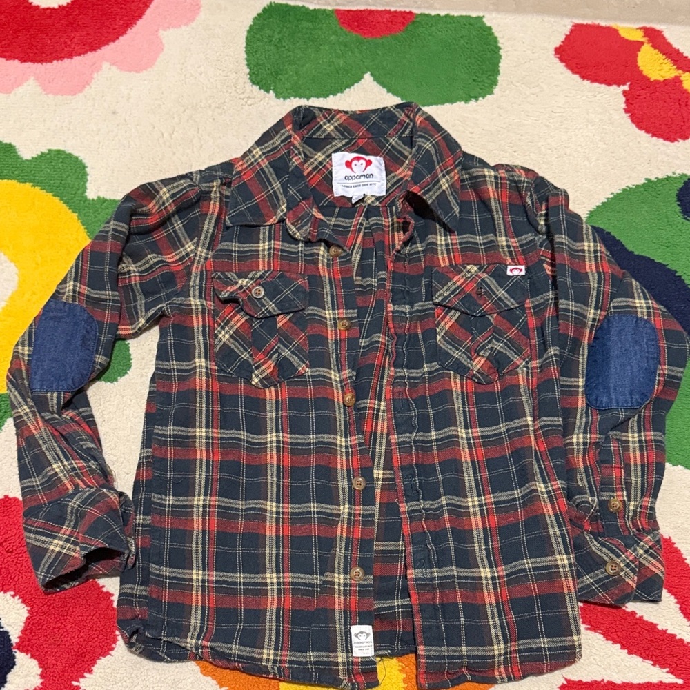 Appaman Red and Navy Plaid Button Down Shirt